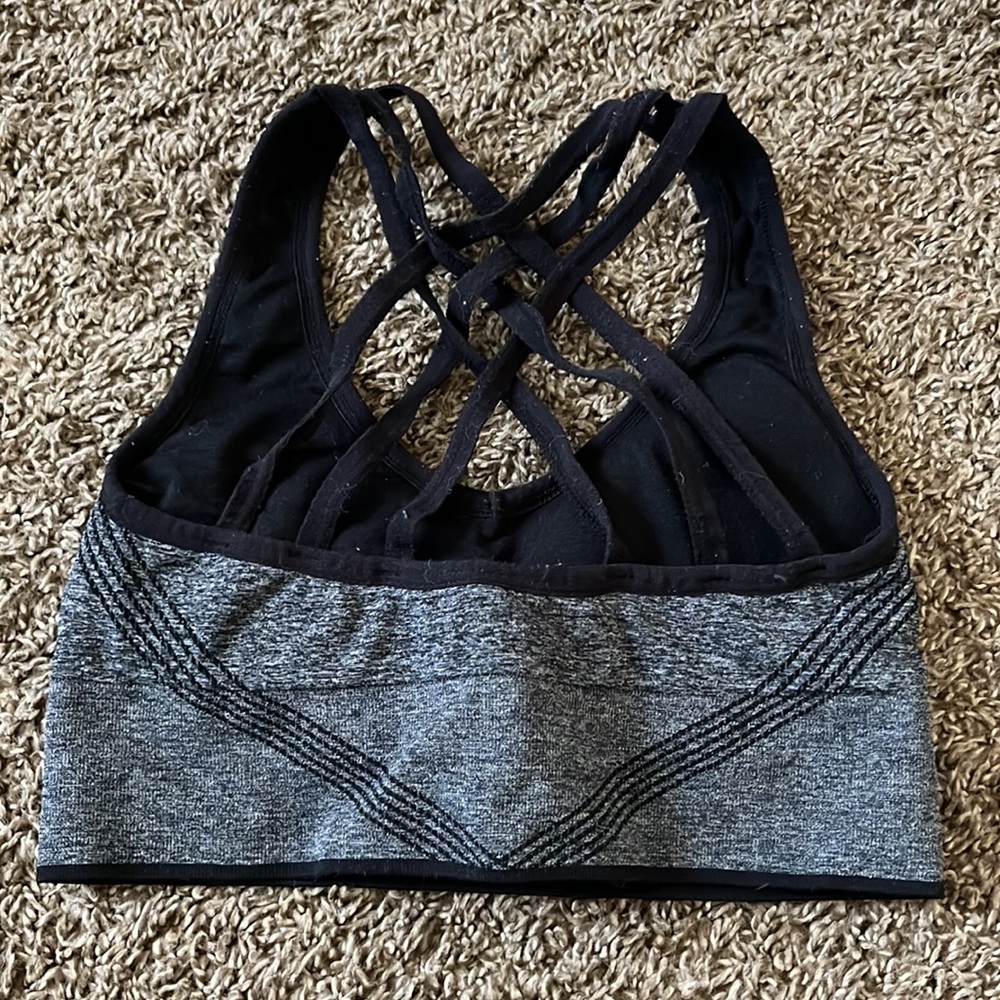 New Balance Grey Razorback Sports Bra - Picture 2 of 2